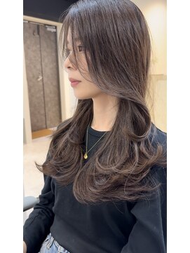 カラ フクオカ 天神(Cara FUKUOKA) 【オリーブグレージュ&顔まわりレイヤー】《福岡暗髪カラー》