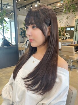 エレノア トーキョー 恵比寿(ELEANOAH TOKYO) ロングAライン小顔ワンカールレイヤーオリーブベージュ