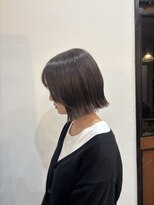 リアンドコー(Re&co) ＊yoshiya＊ぱっつんボブ+ブリーチ無しグレージュ＊