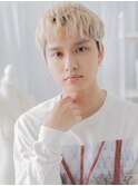 ブリーチデザイン波打ちパーマ金髪マッシュc7上尾10代20代30代