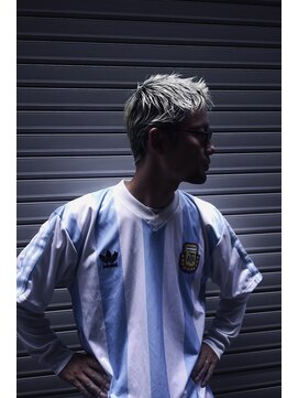 リップスヘアー 銀座(LIPPS hair) 大人男子のブリーチカラー　アップバングショート