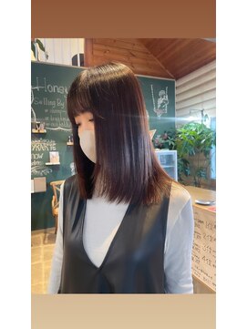 クレエ ヘアー デザイン(creer hair design) うるツヤ大人可愛いナチュラルストレートセミロング髪質改善