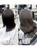 田藻担当/before/afterダークトーンロングエクステ/８０本