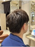 爽やか◎メンズパーマ波巻きパーマ×アップバング好感度