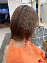 プログレス フレスポ富沢店(PROGRESS)&nbsp;アッシュブラウン/ボブ/顔周りカット/ショート/白髪ぼかし