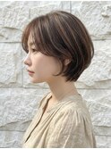 くびれ大人ショートボブ小顔白髪ぼかしハイライト30代40代上尾p3