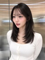 シー バイ ロンド 新宿(Sea by Lond)&nbsp;ワンホンレイヤ ー×ダークブルー[デジタルパーマ/ボブ/韓国]