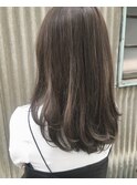 外国人風カラー スモーキベージュ ハイライトカラー
