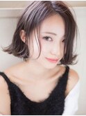 フェミニンボブ/大人ボブ/おくれ毛ボブ/外ハネ