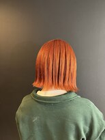 アルーシェウィズスカイ 原宿(Alushe with Sky)&nbsp;オレンジヘア/ダブルカラー/ケアブリーチ/外ハネ/くびれヘア