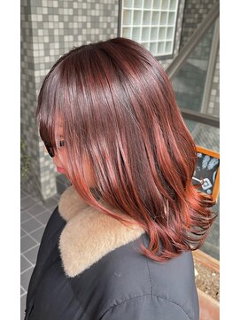 グリー ヘアープロデュース(Gree hair produce) 【Gree金子】艶感カラー/オレンジ/ウェーブ巻き