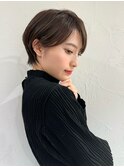 前髪あり耳掛け丸みくびれ/20代/30代/40代/ショート/ボブ（蘭）