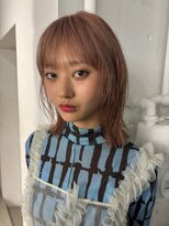 レコ 渋谷(LECO) ピンクベージュハイトーンボブ