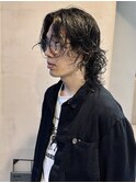 メンズミディアムボブパーマ
