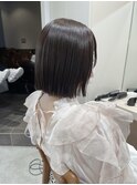 切りっぱなしボブ ぱつっとボブ ダークグレージュ