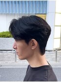 韓国風毛流れニュアンスフェザーパーマセンターパート