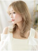 外国人風イヤリングカラーモテ髪くびれミディc7戸頭10代20代30代