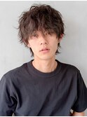 スパイキーショート ブルーブラック フェザーパーマサーフカール
