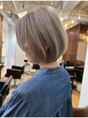 ◇大人可愛い20代30代40代50代前下がりショートボブ丸みショート