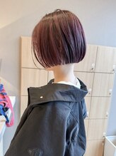 ユウヘアー 千代田橋店(U Hair) ミニボブ×ラベンダーピンク×ハイライト