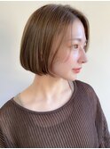 大人ショート・ショートボブ・グレージュ、脱白髪染め☆