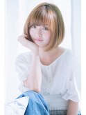 小顔 大人ボブ ショートボブ 厚めバング 20代 30代 ローライト