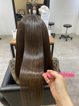アールヘアー(ar hair) カット+ハニートリートメントカラー+縮毛矯正