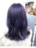 パープルカラー_マロンベージュ Aラインボブ かきあげ