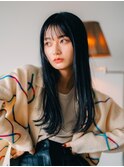 《Agu hair》ダークグレー×艶髪ロング　ブルーブラック3