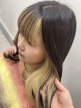 シエル 羽生店(Ciel) 前髪インナー　ブロンドスタイル　イヤリングカラー