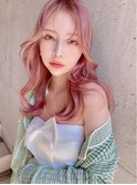 【kumu】ピンクベージュ×韓国風レイヤーウザバング.