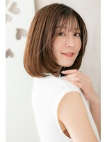 カバーヘアアンドスパ ブリス 浦和(COVER HAIR&SPA bliss) シースルーバングワンカール美髪前下がりボブディZ浦和30代40代