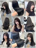 透明感ブルーカラーブルーブラックグレージュアッシュ