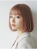 【京都河原町】ミルクティーピンク/韓国風ボブ