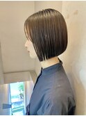 20代30代40代大人可愛い切りっぱなし前下がりミニボブ