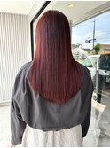 20代30代40代艶感ストレートボルドーレッド髪質改善ストレート