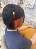 ショートボブ×イヤリングカラー 八戸