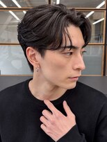 ソアメンズ 渋谷(soar men's)&nbsp;小顔◎ニュアンスパーマ×センターパートでこなれ大人ショート