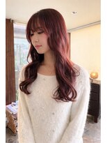 サラジュ 西宮北口店(SARAJU) ピンクレッド×艶ロングウェーブ