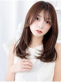 モカブラウンブリーチなし小顔姫カットレイヤーロング20代越谷h4