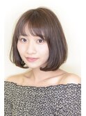 二次元ボブ☆バランス◎ひし形シルエットの長めの前下がりボブ♪