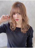 【ROULAND石川】ことりベージュアンニュイカールセミロング