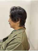 MEN’S HAIRアッシュブラックウルフマッシュパーマ