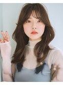 くびれミディアムレイヤー韓国ヘア前髪カット［渋谷駅］