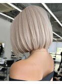 保存必須【海外風ハイトーンボブ】ミルクティーベージュカラー