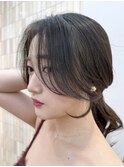 レイヤーカット 韓国くびれヘア 顔周り 前髪カット ワンホン