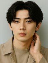 にもう&nbsp;ブルーブラック 韓国マッシュ フェザーパーマ　ST19