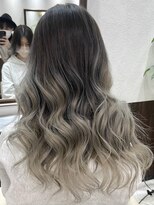 ベルヘアーデザイン 堺東(Belle hair Design)&nbsp;バレイヤージュレイヤーカットイルミナカラーオリーブ韓国風堺東