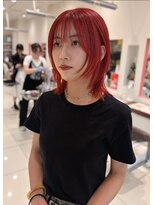 バサ 江古田店(BASSA)&nbsp;ハッシュカット/ダブルカラー/レッド【Runa】