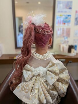 美容室 アーサ(A-Sa) 編み込みサイドポニー_蟹江_美容室A-Sa